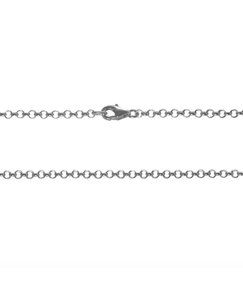 19" Round Link Chain - Rhodium